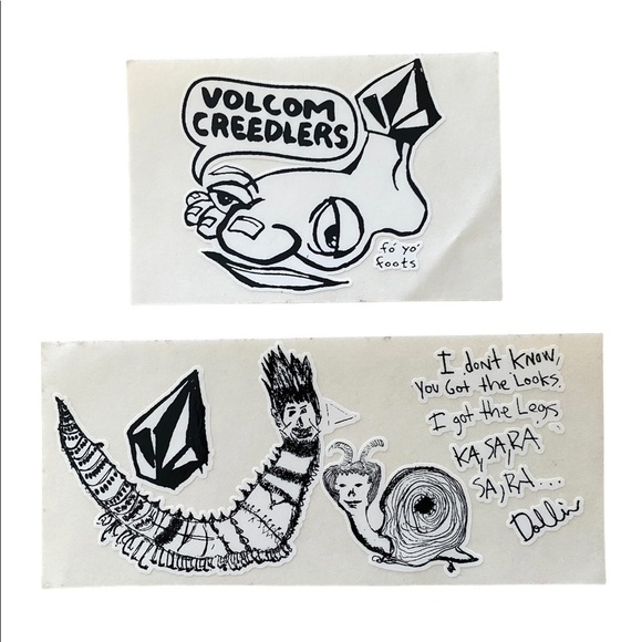 BUNDLE of 2 Rare VOLCOM Skate, Surf, Snow Stickers - Picture 1 of 3